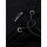 Ombre Men's cotton cargo shorts with elastic waistband - black | shoptok.hr