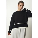 Happiness İstanbul Women's Black Stripe Detailed Knitwear Sweater Cene