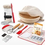 Komplet za kislo testo in peko kruha, košarica 23 cm, fermentacijski kozarec 650 ml, set orodij | DOUGHMASTER, (5000203224)