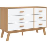 Furnova Predalnik OLDEN bela in rjava trdna borovina, (21956262) | Shoptok.si