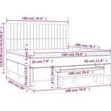  s oprugama i madracem svjetlosivi 180x200 cm od tkanine | shoptok.hr