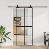 vidaXL Klizna vrata s priborom crna 90 x 205 cm od ESG stakla Cijene