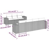  8-dijelni set vrtnih sofa od poliratana s jastucima sivi | shoptok.hr