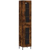 Maison Chic Visoka omara - Komoda - Predalnik dimljeni hrast 34,5x34x180 cm inženirski les, (21721181) Cene