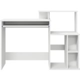 vidaXL Miza s shranjevanjem Bela 120.5x44x88.5 cm Iverna plošča Cene