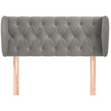  Uzglavlje s ušima svjetlosivo 93x23x78/88 cm baršunasto | shoptok.hr