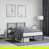 vidaXL Metalni okvir za krevet s uzglavljem crni 120x200 cm | shoptok.hr