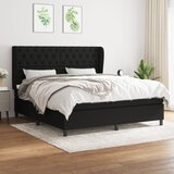 vidaXL Box spring postelja z vzmetnico črna 160x200 cm blago Cene