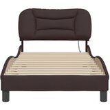  Okvir kreveta s LED-om bez madraca Hvar tamnosmeđi 90 x 190 cm od tkanine | Eponuda.com