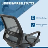  Ergonomska uredska stolica s naslonima za ruke i podesivim obručem za noge mrežasta presvlaka siva | shoptok.hr