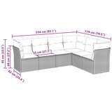  6-dijelni set vrtnih sofa od poliratana s jastucima svjetlosivi | shoptok.hr