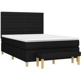 Krevet s oprugama i madracem crni 140 x 190 cm od tkanine | shoptok.hr