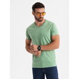Ombre BASIC men's cotton classic tee with v-neck - green | Shoptok.si