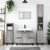 vidaXL Kopalniška omarica siva sonoma 30x30x100 cm inženirski les | Shoptok.si