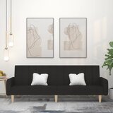 vidaXL Kavč dvosed z ležiščem črno blago | Shoptok.si