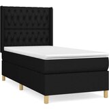  Box spring postelja z vzmetnico črna 90x200 cm blago, (20791936) | Shoptok.si