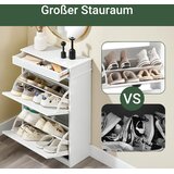 SoBuy vitrina za čevlje zložljiva vrata bel učinek staranega lesa 54x24x82cm, (5000009230) | Shoptok.si