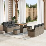 vidaXL set vrtnih sofa od 9 dijelova s jastučićima sivi poli ratan akacija | shoptok.hr
