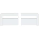  Noćni ormarići 2 kom s LED svjetlima bijeli 60 x 35 x 40 cm | shoptok.hr