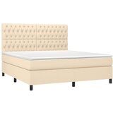  Krevet box spring s madracem LED krem 180x200 cm od tkanine | shoptok.hr