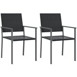 Maison Chic Vrtni stoli - Stol za vrt 2 kosa črni 54x62,5x89 cm poli ratan JS1200, (21878220) Cene