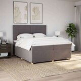 vidaXL Box spring postelja z vzmetnico taupe 200x200 cm blago, (21308379) | Shoptok.si