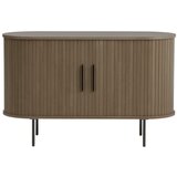 Unique Furniture Rjava komoda v hrastovem dekorju z drsnimi vrati 120x76x45 cm Nola – | Shoptok.si