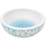 vidaXL Nadgradni umivaonik bijelo-plavi okrugli Φ 41 x 14 cm keramički | shoptok.hr