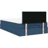 Otomanski okvir kreveta s madraca plavi 120x190 cm od tkanine | shoptok.hr