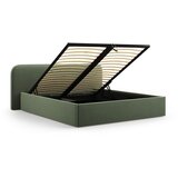 Micadoni Zeleni tapecirani bračni krevet s prostorom za odlaganje s podnicom 200x200 cm Elizabeth – | shoptok.hr