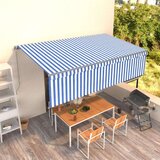  Tenda na ručno uvlačenje s roletom 5 x 3 m plavo-bijela | shoptok.hr