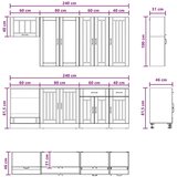  Kuhinjska jedinica LUCCA 8 kom. Bijela visokog sjaja - Bijela visokog sjaja 100 cm | shoptok.hr