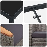  5-dijelni set vrtne blagovaonice s jastučićima u sivoj poli ratan | shoptok.hr