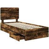  Krevetna konstrukcija s ladicama Dimljeni hrast 75 x 190 cm | shoptok.hr