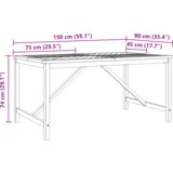  Komplet za jedilnico v vrtu 7 pcs Rjava 150 x 90 x 74 cm, (5000045138) | Shoptok.si