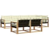 Set vanjskih sofa 7 kom. Bijela i krem Smeđa 327 x 168,5 x 73 cm | shoptok.hr