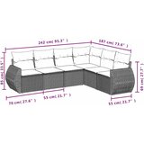  6-dijelni set vrtnih sofa s jastucima crni od poliratana | shoptok.hr