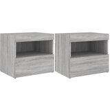  The Living Store Nočna omarica z LED lučkami 2 kosa siva sonoma 50x40x45 cm - Nočna Omarica, (21448595) | Shoptok.si