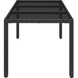  Vrtni stol sa staklenom pločom crni 150x90x75 cm od poliratana | shoptok.hr