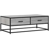  Stolić za kavu siva boja hrasta 100x50x35 cm od drva i metala | shoptok.hr
