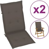 vidaXL jastuci za vrtne stolice 2 kom smeđe-sivi 120 x 50 x 3 cm Cijene
