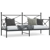 vidaXL Dnevni krevet bez madraca crni 75x190 cm čelik | shoptok.hr