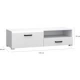 AKORD TV omarica bela sijaj Mdf 1 vrata 1 predal 130 cm desno, (21979077) | Shoptok.si