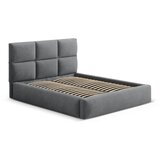 Windsor & Co Sofas Siva oblazinjena zakonska postelja s prostorom za shranjevanje z letvenim dnom 140x200 cm Libera – | Shoptok.si