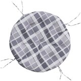 vidaXL Okrugli jastuk sivog kariranog uzorka Ø 100 x 11 cm Oxford tkanina - Sivi karirani uzorak 100 x 11 cm 1 Cijene
