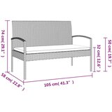  Vrtna klupa s jastukom crna 105 cm od poliratana - Crna 1 1 | shoptok.hr