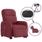 vidaXL Električni masažni naslonjač na podizanje od tkanine boja vina | shoptok.hr
