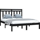  Okvir za krevet od masivnog drva crni 140 x 190 cm | shoptok.hr
