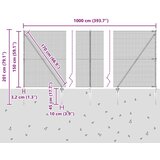  Zavarena žičana ograda s 7 šiljastih postova 1.5x10 m pocinčani čelik | shoptok.hr