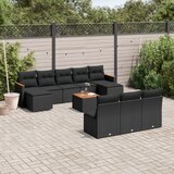 vidaXL 11-dijelni set vrtnih sofa od poliratana s jastucima crni | shoptok.hr